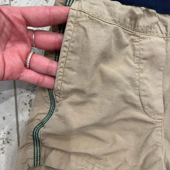 Bellerose Khaki Shorts with Green Side Stripe - Picture 6 of 7